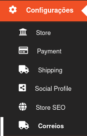 Localização das configuraçoes no menu Dokan