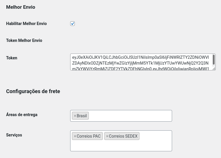 Campos do vendedor no painel do Dokan