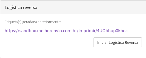 Botões de logística reversa