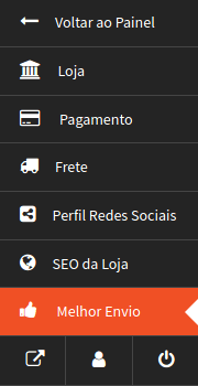 Localização das configuraçoes no menu Dokan