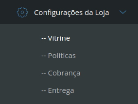 Localização das configuraçoes no menu MultiVendorX